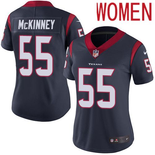 Women Houston Texans 55 Benardrick McKinney Navy Blue Nike Vapor Limited NFL Jersey